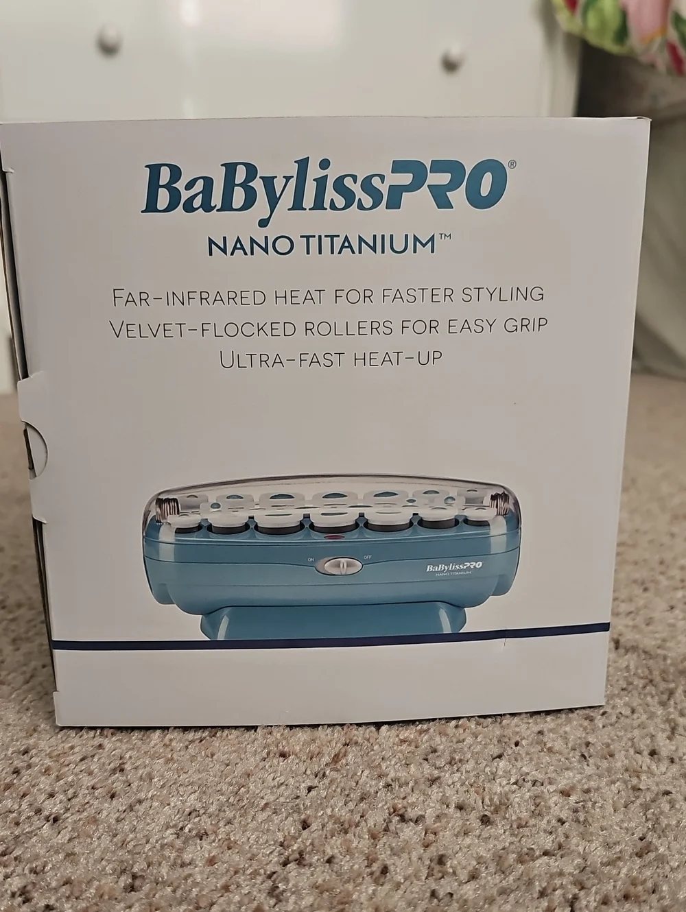 BaBylissPRO Nano Titanium Hot Rollers in Teal Blue